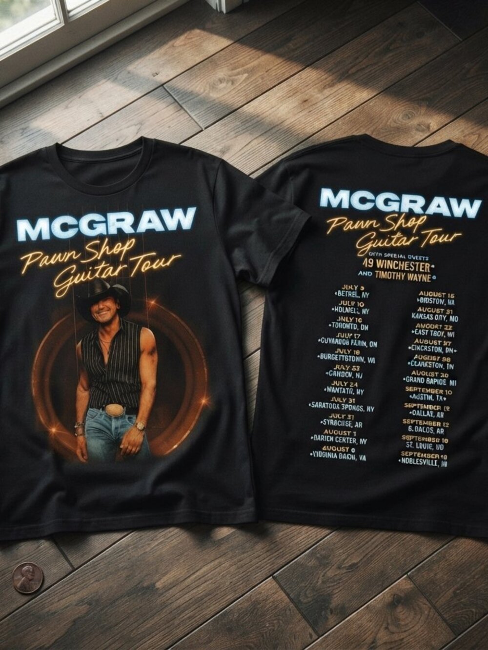 McGraw Pawn Shop Guitar Tour Black Graphic T-Shirt
